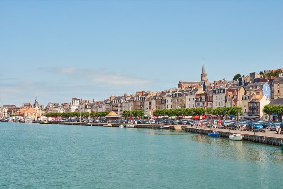 Fishing boat and fishing net in the port of Saint-Vaast-la-Hougu